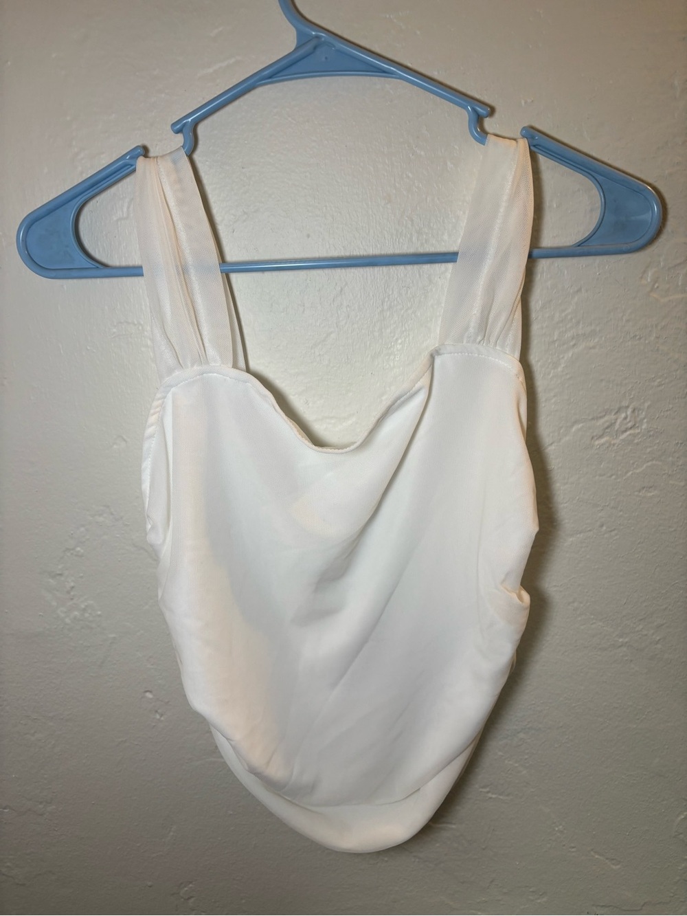 Women’s White Satin Cowl Neck Tank Top